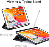 NNEDSZ IPad 10.2 2019 7th Pencil Holder Slim Smart TPU Soft Edge Case Black