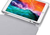 NNEDSZ IPad 10.2 2019 7th Pencil Holder Slim Smart TPU Soft Case Grey