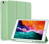NNEDSZ IPad 10.2 2019 7th Pencil Holder Slim Smart TPU Soft Case Green
