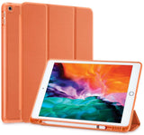 NNEDSZ IPad 10.2 2019 7th Pencil Holder Slim Smart TPU Soft Case Orange