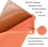 NNEDSZ IPad 10.2 2019 7th Pencil Holder Slim Smart TPU Soft Case Orange