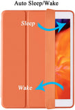 NNEDSZ IPad 10.2 2019 7th Pencil Holder Slim Smart TPU Soft Case Orange