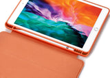 NNEDSZ IPad 10.2 2019 7th Pencil Holder Slim Smart TPU Soft Case Orange