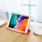 NNEDSZ IPad 10.2 2019 7th Pencil Holder Slim Smart TPU Soft Case Orange