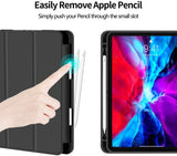 NNEDSZ iPad Pro 11 Inch 2020 Soft Tpu Smart Premium Case Auto Sleep Wake Stand Cover Pencil holder Black