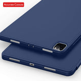 NNEDSZ iPad Pro 11 Inch 2020 Soft Tpu Smart Premium Case Auto Sleep Wake Stand Cover Pencil holder navy blue