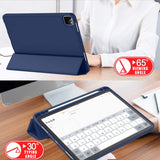 NNEDSZ iPad Pro 11 Inch 2020 Soft Tpu Smart Premium Case Auto Sleep Wake Stand Cover Pencil holder navy blue
