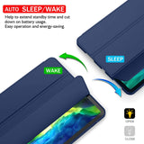 NNEDSZ iPad Pro 11 Inch 2020 Soft Tpu Smart Premium Case Auto Sleep Wake Stand Cover Pencil holder navy blue