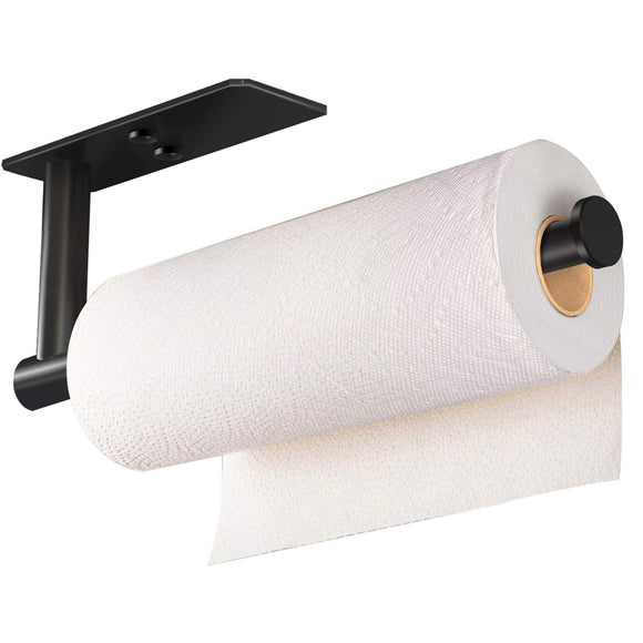NNEDSZ Kitchen Paper Holder Under Cabinet Wall Mount Adhesive Paper Towel Holder Rectangle Black