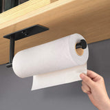 NNEDSZ Kitchen Paper Holder Under Cabinet Wall Mount Adhesive Paper Towel Holder Rectangle Black