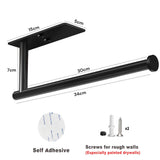 NNEDSZ Kitchen Paper Holder Under Cabinet Wall Mount Adhesive Paper Towel Holder Rectangle Black