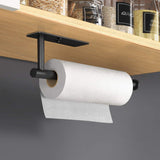 NNEDSZ Kitchen Paper Holder Under Cabinet Wall Mount Adhesive Paper Towel Holder Rectangle Black