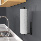 NNEDSZ Kitchen Paper Holder Under Cabinet Wall Mount Adhesive Paper Towel Holder Rectangle Black