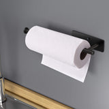 NNEDSZ Kitchen Paper Holder Under Cabinet Wall Mount Adhesive Paper Towel Holder Rectangle Black
