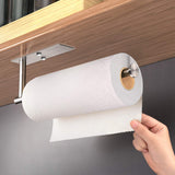 NNEDSZ Kitchen Paper Holder Under Cabinet Wall Mount Adhesive Paper Towel Holder Rectangle Silver