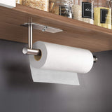 NNEDSZ Kitchen Paper Holder Under Cabinet Wall Mount Adhesive Paper Towel Holder Rectangle Silver
