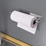 NNEDSZ Kitchen Paper Holder Under Cabinet Wall Mount Adhesive Paper Towel Holder Rectangle Silver