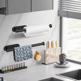 NNEDSZ Kitchen Paper Holder Under Cabinet Wall Mount Adhesive Paper Towel Holder  Black
