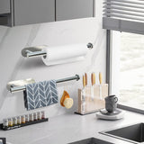 NNEDSZ Kitchen Paper Holder Under Cabinet Wall Mount Adhesive Paper Towel Holder  Silver