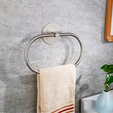 NNEDSZ Bathroom Towel Ring Bathroom Towel Rack Adhesive Hand Towels Holder Towel Hanger Silver