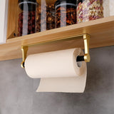 NNEDSZ Kitchen Paper Holder Under Cabinet Screw Wall Mount Adhesive Paper Towel Holder Rectangle Gold