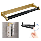 NNEDSZ Kitchen Paper Holder Under Cabinet Screw Wall Mount Adhesive Paper Towel Holder Rectangle Gold