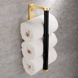 NNEDSZ Kitchen Paper Holder Under Cabinet Screw Wall Mount Adhesive Paper Towel Holder Rectangle Gold