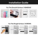 NNEDSZ Kitchen Paper Holder Under Cabinet Screw Wall Mount Adhesive Paper Towel Holder Rectangle Silver