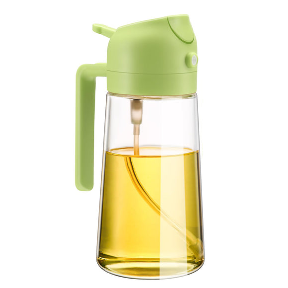 NNEDSZ 600ml 2 in 1 Glass Oil Sprayer Dispenser Kitchen Sprayz Cooking Baking Oil Bottle BBQ SpGreen