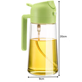 NNEDSZ 600ml 2 in 1 Glass Oil Sprayer Dispenser Kitchen Sprayz Cooking Baking Oil Bottle BBQ SpGreen