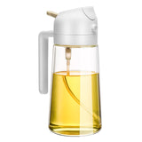 NNEDSZ 600ml 2 in 1 Glass Oil Sprayer Dispenser Kitchen Sprayz Cooking Baking Oil Bottle BBQ SpWhite