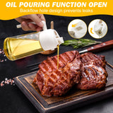 NNEDSZ 600ml 2 in 1 Glass Oil Sprayer Dispenser Kitchen Sprayz Cooking Baking Oil Bottle BBQ SpWhite