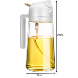 NNEDSZ 600ml 2 in 1 Glass Oil Sprayer Dispenser Kitchen Sprayz Cooking Baking Oil Bottle BBQ SpWhite