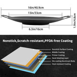 NNEDSZ Korean Grill Pan Nonstick 6 Layer 40cm Round BBQ Griddle Indoor or Outdoor Cooking