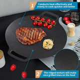 NNEDSZ Korean Grill Pan Nonstick 6 Layer 40cm Round BBQ Griddle Indoor or Outdoor Cooking