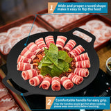 NNEDSZ Korean Grill Pan Nonstick 6 Layer 40cm Round BBQ Griddle Indoor or Outdoor Cooking
