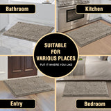 NNEDSZ Bath Mat Rug Bathroom Extra Soft Absorbent Rugs Non Slip Quick Dry Grey