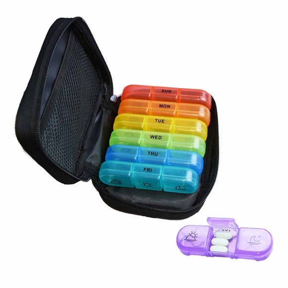NNEDSZ Weekly Pill Organizer 3 Times a Day Pill Box Daily Pill Case Vitamin, Medicine Case