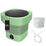 NNEDSZ Mini 8L Portable Foldable Washing Machine Washer for Underwear Baby Clothes Camping Travel Green