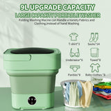 NNEDSZ Mini 8L Portable Foldable Washing Machine Washer for Underwear Baby Clothes Camping Travel Green