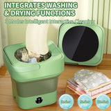 NNEDSZ Mini 8L Portable Foldable Washing Machine Washer for Underwear Baby Clothes Camping Travel Green