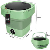NNEDSZ Mini 8L Portable Foldable Washing Machine Washer for Underwear Baby Clothes Camping Travel Green