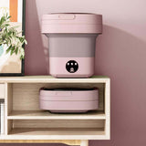 NNEDSZ Mini 8L Portable Foldable Washing Machine Washer for Underwear Baby Clothes Camping Travel Pink