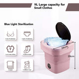 NNEDSZ Mini 8L Portable Foldable Washing Machine Washer for Underwear Baby Clothes Camping Travel Pink