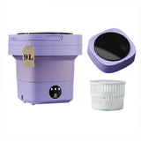 NNEDSZ Mini 8L Portable Foldable Washing Machine Washer for Underwear Baby Clothes Camping Travel Purple