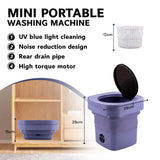 NNEDSZ Mini 8L Portable Foldable Washing Machine Washer for Underwear Baby Clothes Camping Travel Purple