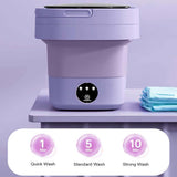 NNEDSZ Mini 8L Portable Foldable Washing Machine Washer for Underwear Baby Clothes Camping Travel Purple