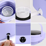NNEDSZ Mini 8L Portable Foldable Washing Machine Washer for Underwear Baby Clothes Camping Travel Purple