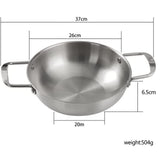 NNEDSZ 26cm seafood Silver Paella Pan with Riveted Chrome Plated Handles Dishwasher Safe