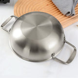NNEDSZ 26cm seafood Silver Paella Pan with Riveted Chrome Plated Handles Dishwasher Safe
